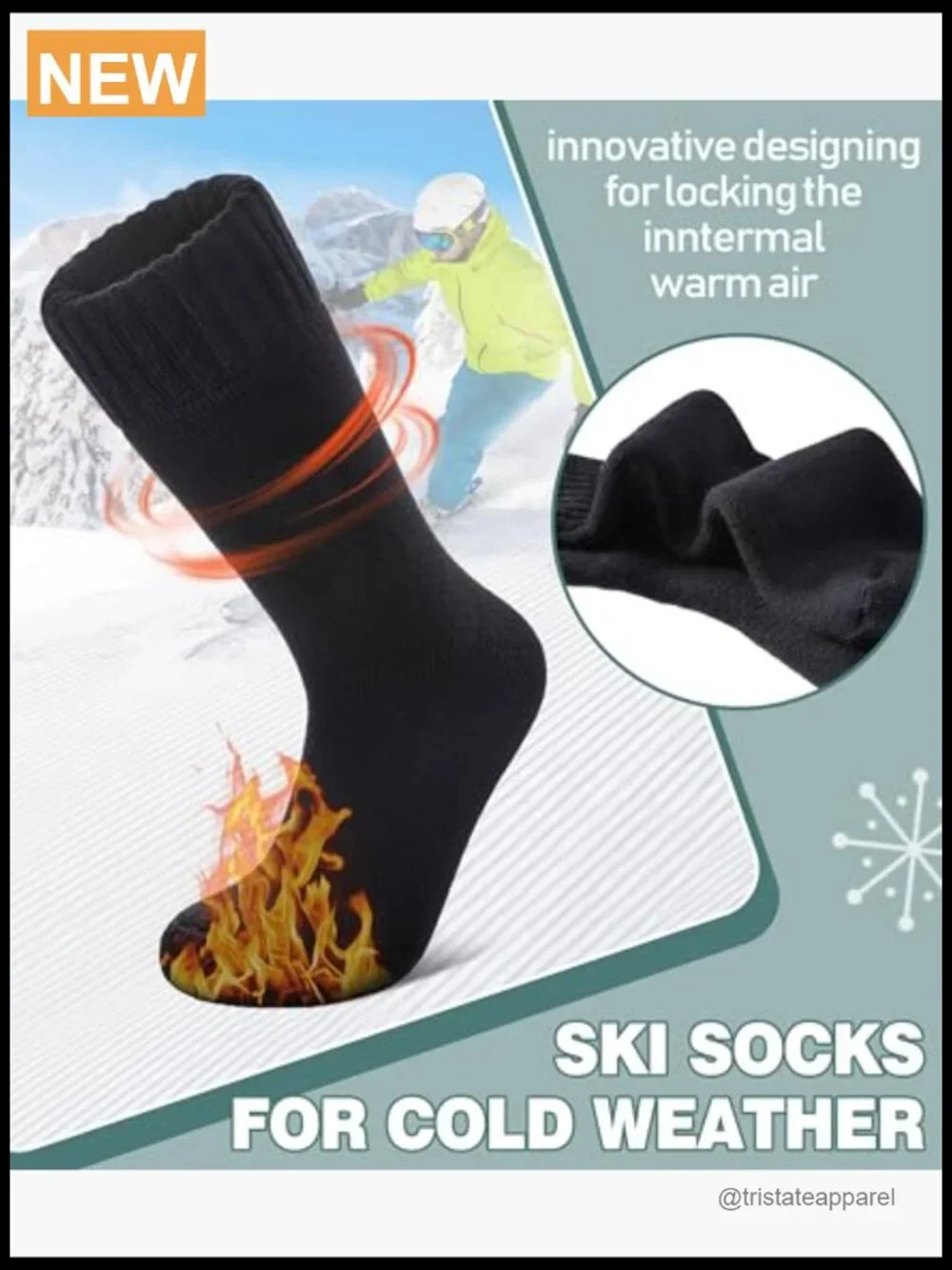 Thermal Winter Socks Extra Thick Insulated Crew Ski Boot Socks for Cold Weather